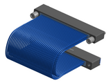 NM-2J5-069-SS1-JRAA - Nano-miniature D-shaped I/O jumper cable with 2 rows and 69 contacts and two turning jackscrews on one receptacle and two threaded holes on the other receptacle.