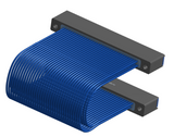 NM-2J5-069-SS1-TTAA - Nano-miniature D-shaped I/O jumper cable with 2 rows and 69 contacts and four threaded holes (2 per connector).