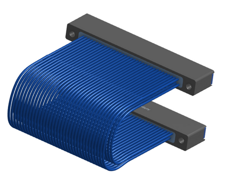 NM-2J5-069-SS1-TTAA - Nano-miniature D-shaped I/O jumper cable with 2 rows and 69 contacts and four threaded holes (2 per connector).