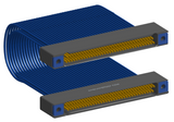 NM-2J5-069-SS1-TTAA - Nano-miniature D-shaped I/O jumper cable with 2 rows and 69 contacts and four threaded holes (2 per connector).