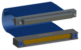 NM-2J5-085-PS1-JTAA - Nano-miniature D-shaped I/O jumper cable with 2 rows and 85 contacts and two turning jackscrews on the plug and two threaded holes on the receptacle.