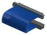 NM-2J5-085-PS1-TTAA - Nano-miniature D-shaped I/O jumper cable with 2 rows and 85 contacts and four threaded holes (2 per connector).