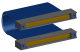 NM-2J5-085-SS1-TTAA - Nano-miniature D-shaped I/O jumper cable with 2 rows and 85 contacts and four threaded holes (2 per connector).