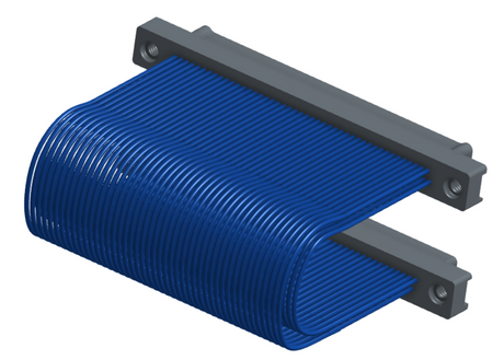NM-2J5-091-PP1-TTAA - Nano-miniature D-shaped I/O jumper cable with 2 rows and 91 contacts and four threaded holes (2 per connector).