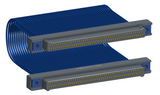 NM-2J5-091-PP1-TTAA - Nano-miniature D-shaped I/O jumper cable with 2 rows and 91 contacts and four threaded holes (2 per connector).