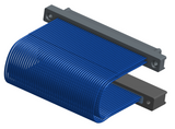 NM-2J5-091-PS1-TTAA - Nano-miniature D-shaped I/O jumper cable with 2 rows and 91 contacts and four threaded holes (2 per connector).