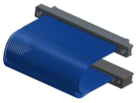 NM-2J5-091-PS1-TTAA - Nano-miniature D-shaped I/O jumper cable with 2 rows and 91 contacts and four threaded holes (2 per connector).