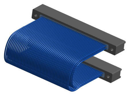 NM-2J5-091-SS1-TTAA - Nano-miniature D-shaped I/O jumper cable with 2 rows and 91 contacts and four threaded holes (2 per connector).