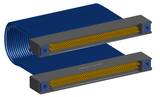 NM-2J5-091-SS1-TTAA - Nano-miniature D-shaped I/O jumper cable with 2 rows and 91 contacts and four threaded holes (2 per connector).