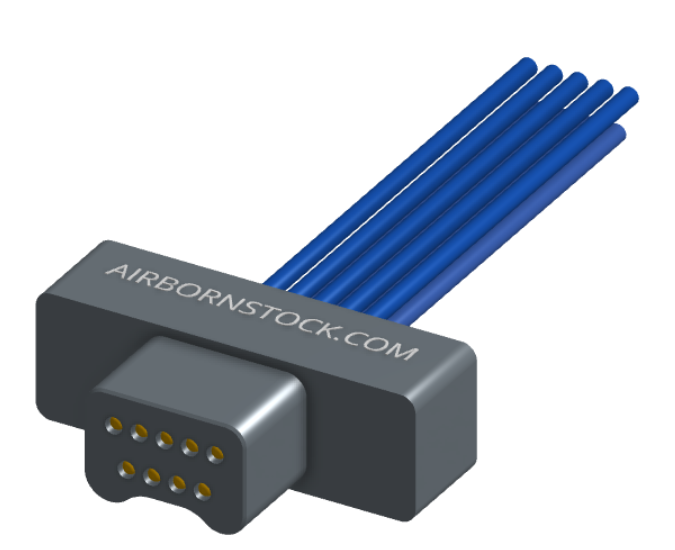 NM-212-009-161-00AA - Nano-miniature D-shaped I/O connector, 2 rows of 9 contacts, and no hardware. (Plug)