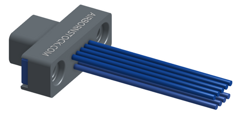 NM-212-009-161-THAA - Nano-miniature D-shaped I/O connector, 2 rows of 9 contacts, and threaded holes for attachment hardware. (Plug)