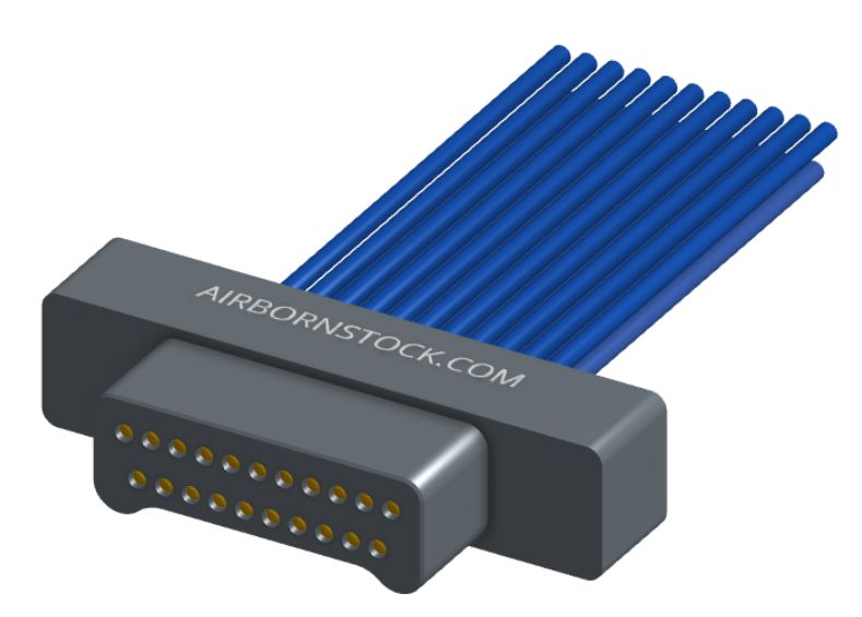 NM-212-021-161-00AA - Nano-miniature D-shaped I/O connector, 2 rows of 21 contacts, and no hardware. (Plug)