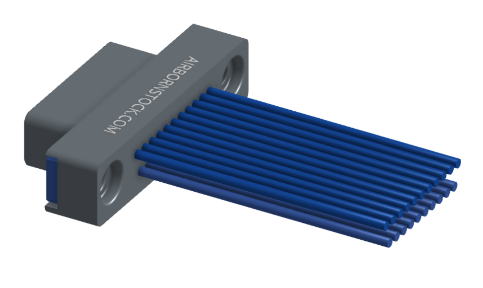NM-212-021-161-THAA - Nano-miniature D-shaped I/O connector, 2 rows of 21 contacts, and threaded holes for attachment hardware. (Plug)