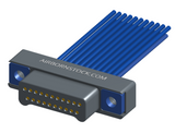 NM-212-021-161-THAA - Nano-miniature D-shaped I/O connector, 2 rows of 21 contacts, and threaded holes for attachment hardware. (Plug)
