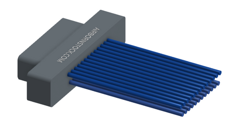 NM-212-025-161-00AA - Nano-miniature D-shaped I/O connector, 2 rows of 25 contacts, and no hardware. (Plug)