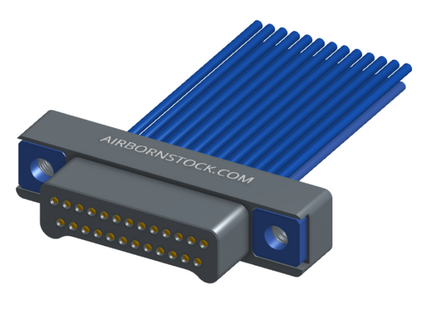 NM-212-025-161-THAA - Nano-miniature D-shaped I/O connector, 2 rows of 25 contacts, and threaded holes for attachment hardware. (Plug)