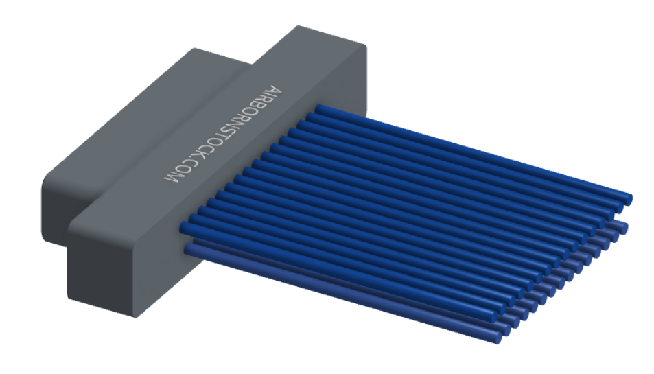 NM-212-031-161-00AA - Nano-miniature D-shaped I/O connector, 2 rows of 31 contacts, and no hardware. (Plug)
