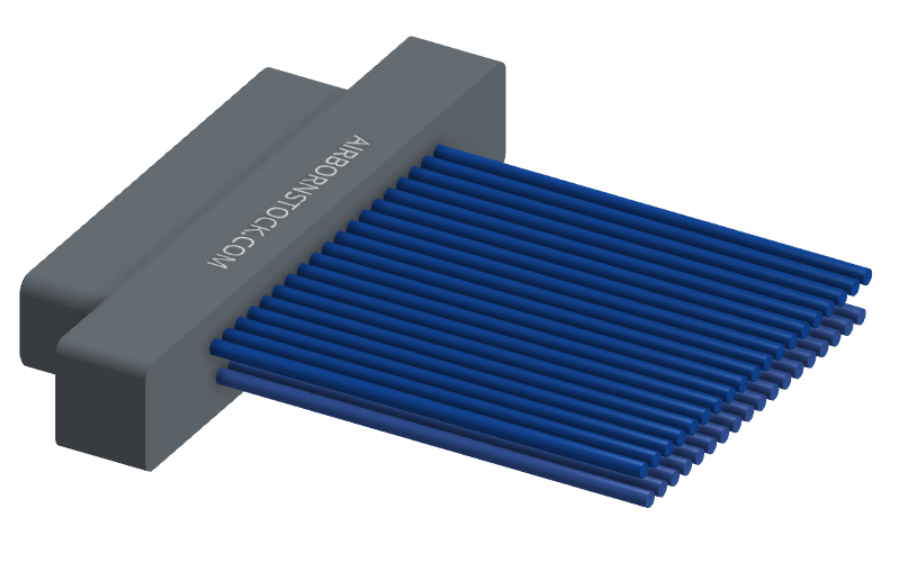 NM-212-037-161-00AA - Nano-miniature D-shaped I/O connector, 2 rows of 37 contacts, and no hardware. (Plug)