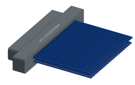 NM-212-051-161-00AA - Nano-miniature D-shaped I/O connector, 2 rows of 51 contacts, and no hardware. (Plug)