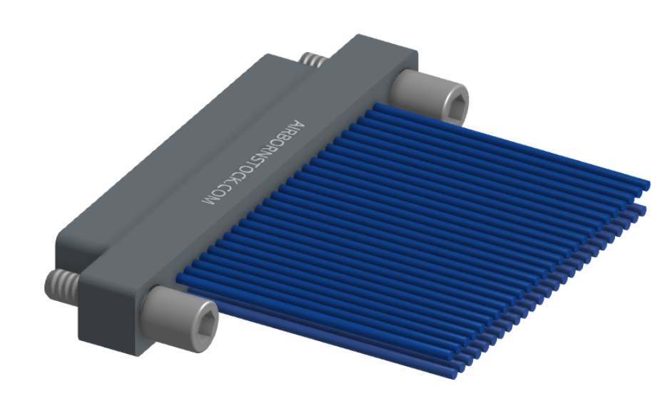 NM-213-051-161-JCAA - Nano-miniature D-shaped I/O connector, 2 rows of 51 contacts, and turning jackscrew attachment hardware. (Plug)