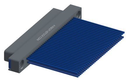 NM-212-065-161-THAA - Nano-miniature D-shaped I/O connector, 2 rows of 65 contacts, and threaded holes for attachment hardware. (Plug)