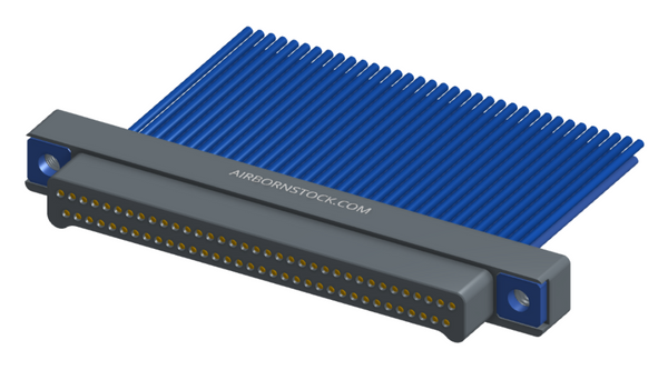 NM-212-069-161-THAA - Nano-miniature D-shaped I/O connector, 2 rows of 69 contacts, and threaded holes for attachment hardware. (Plug)