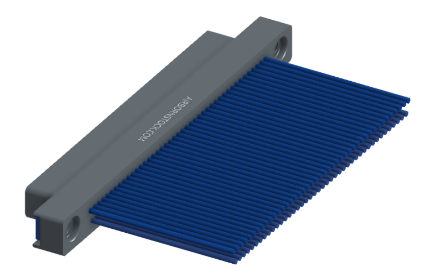 NM-212-085-161-THAA - Nano-miniature D-shaped I/O connector, 2 rows of 85 contacts, and threaded holes for attachment hardware. (Plug)