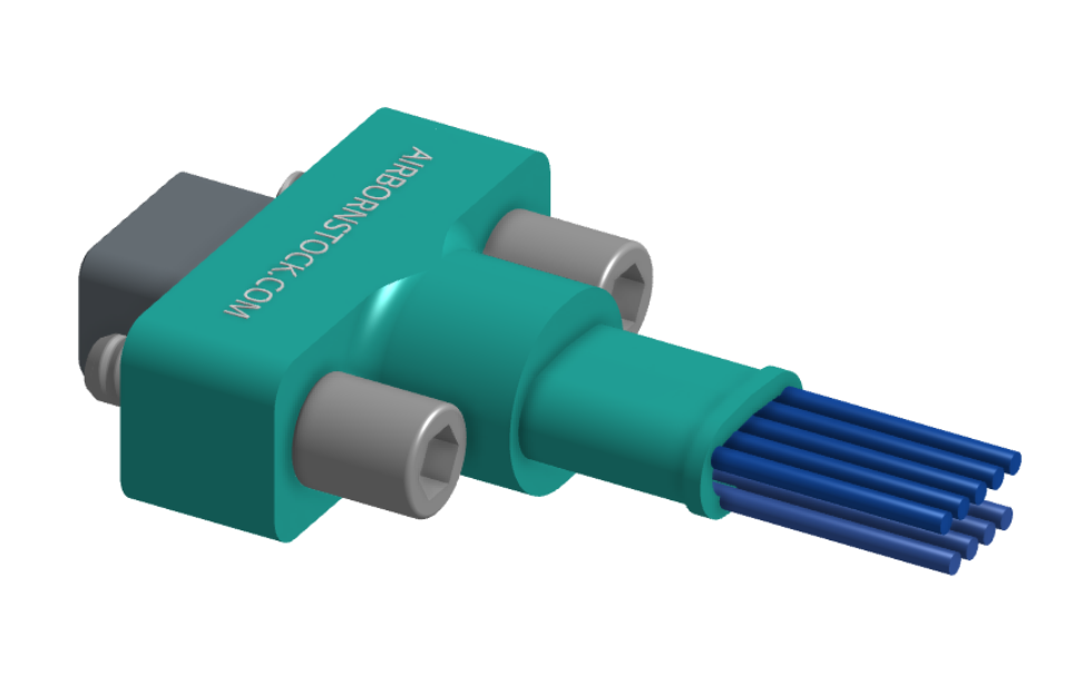 NM-252-009-161-JCAA - Nano-miniature D-shaped I/O connector with a factory installed backshell, 2 rows of 9 contacts, and turning jackscrew attachment hardware. (Plug)