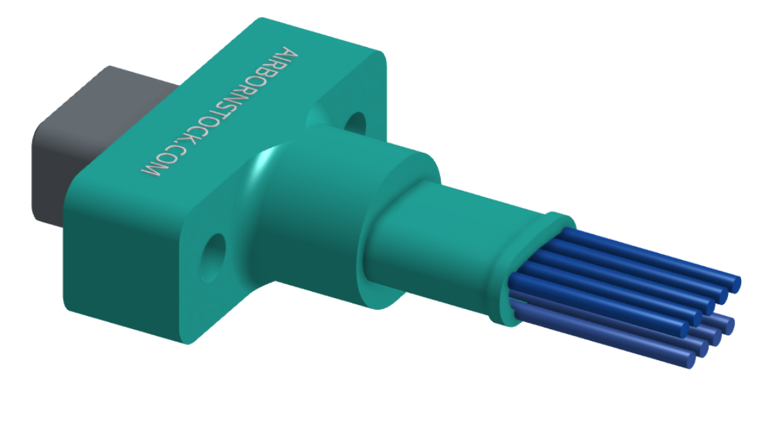 NM-252-009-161-THAA - Nano-miniature D-shaped I/O connector with a factory installed backshell, 2 rows of 9 contacts, and threaded holes for attachment hardware. (PLug)