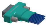 NM-254-021-161-JCAA - Nano-miniature D-shaped I/O connector with a factory installed backshell, 2 rows of 21 contacts, and turning jackscrew attachment hardware. (Plug)