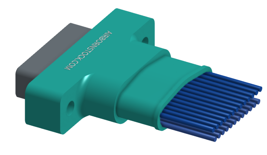 NM-253-025-161-THAA - Nano-miniature D-shaped I/O connector with a factory installed backshell, 2 rows of 25 contacts, and threaded holes for attachment hardware. (PLug)