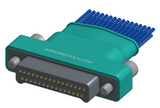 NM-255-031-161-JCAA - Nano-miniature D-shaped I/O connector with a factory installed backshell, 2 rows of 31 contacts, and turning jackscrew attachment hardware. (Plug)