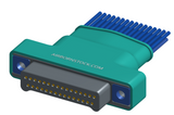 NM-253-031-161-THAA - Nano-miniature D-shaped I/O connector with a factory installed backshell, 2 rows of 31 contacts, and threaded holes for attachment hardware. (PLug)