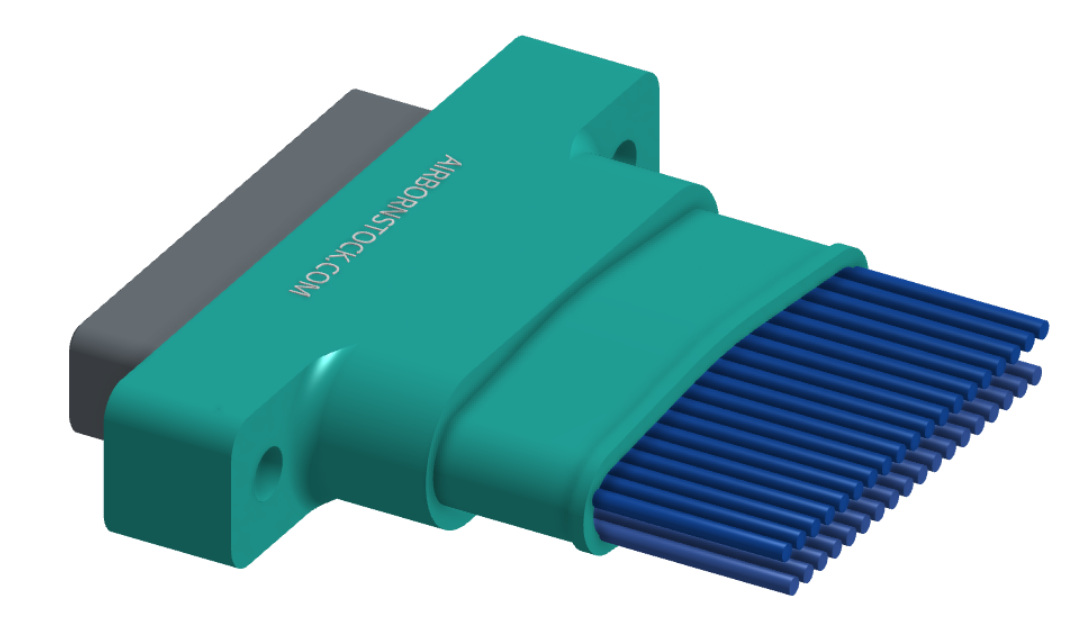 NM-252-037-161-THAA - Nano-miniature D-shaped I/O connector with a factory installed backshell, 2 rows of 37 contacts, and threaded holes for attachment hardware. (PLug)