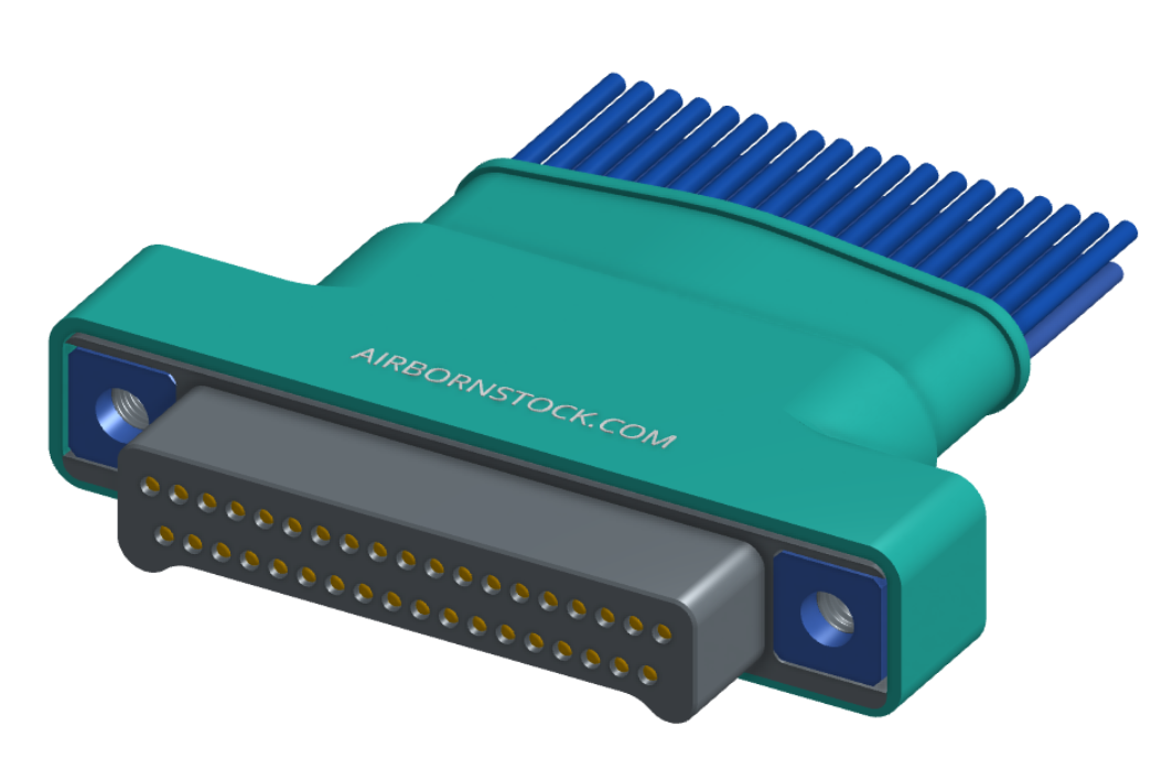 NM-252-037-161-THAA - Nano-miniature D-shaped I/O connector with a factory installed backshell, 2 rows of 37 contacts, and threaded holes for attachment hardware. (PLug)