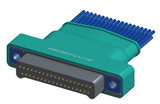 NM-252-037-161-THAA - Nano-miniature D-shaped I/O connector with a factory installed backshell, 2 rows of 37 contacts, and threaded holes for attachment hardware. (PLug)