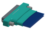 NM-252-051-161-JCAA - Nano-miniature D-shaped I/O connector with a factory installed backshell, 2 rows of 51 contacts, and turning jackscrew attachment hardware. (Plug)