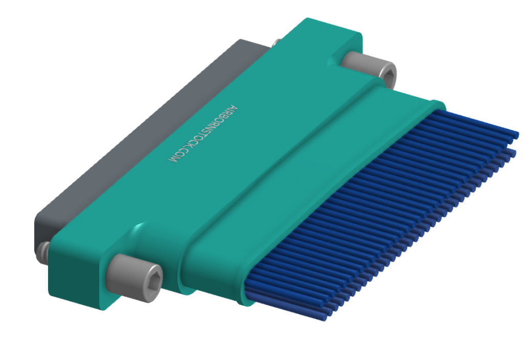 NM-252-069-161-JCAA - Nano-miniature D-shaped I/O connector with a factory installed backshell, 2 rows of 69 contacts, and turning jackscrew attachment hardware. (Plug)