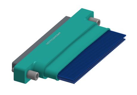 NM-252-085-161-JCAA - Nano-miniature D-shaped I/O connector with a factory installed backshell, 2 rows of 85 contacts, and turning jackscrew attachment hardware. (Plug)