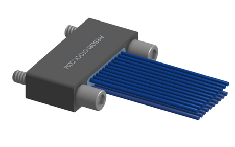 NM-222-021-261-JCAA - Nano-miniature D-shaped I/O connector, 2 rows of 21 contacts, and turning jackscrew attachment hardware.