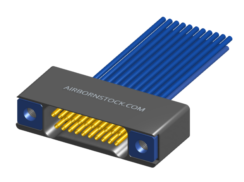 NM-224-021-261-THAA - Nano-miniature D-shaped I/O connector, 2 rows of 21 contacts, and threaded holes for attachment hardware. (Receptacle)