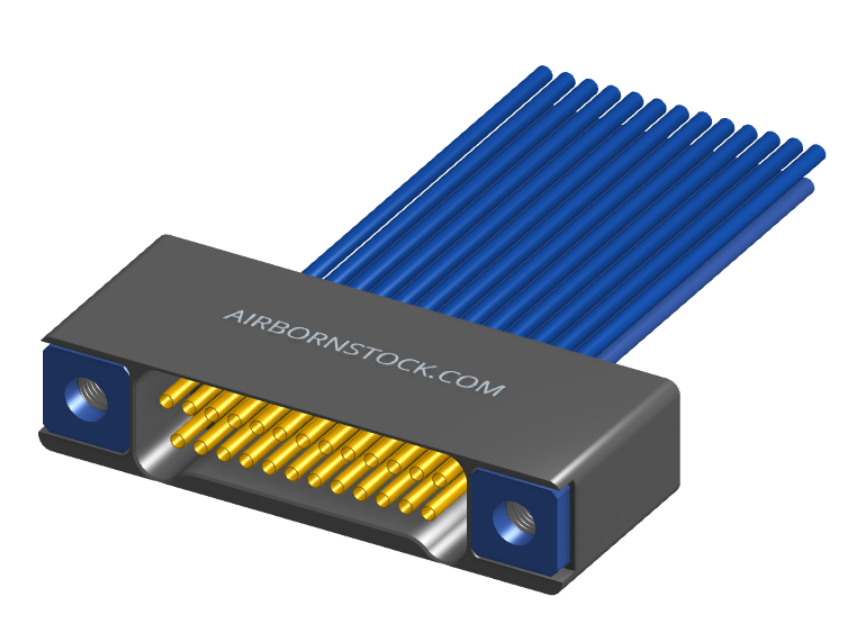 NM-224-025-261-THAA - Nano-miniature D-shaped I/O connector, 2 rows of 25 contacts, and threaded holes for attachment hardware. (Receptacle)