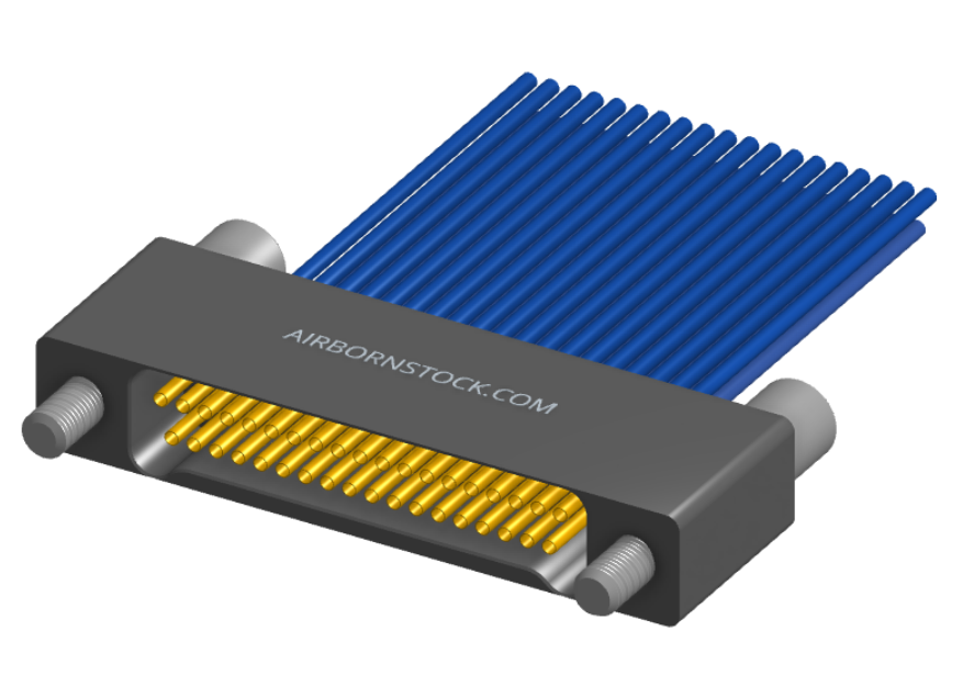 NM-222-037-261-JCAA - Nano-miniature D-shaped I/O connector, 2 rows of 37 contacts, and turning jackscrew attachment hardware.