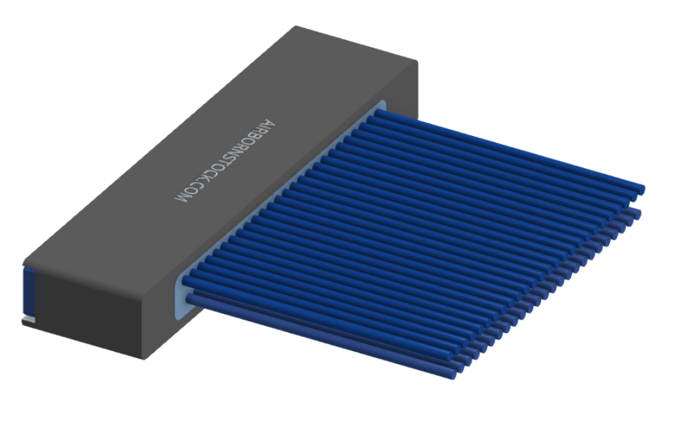 NM-222-051-261-THAA - Nano-miniature D-shaped I/O connector, 2 rows of 51 contacts, and threaded holes for attachment hardware. (Receptacle)