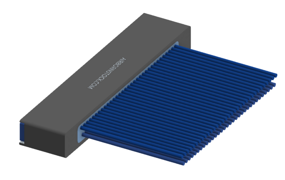 NM-222-065-261-THAA - Nano-miniature D-shaped I/O connector, 2 rows of 65 contacts, and threaded holes for attachment hardware. (Receptacle)