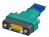 NM-262-015-261-JCAA - Nano-miniature D-shaped I/O connector, 2 rows of 15 contacts, and turning jackscrew attachment hardware.
