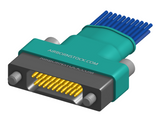 NM-263-021-261-JCAA - Nano-miniature D-shaped I/O connector, 2 rows of 21 contacts, and turning jackscrew attachment hardware.