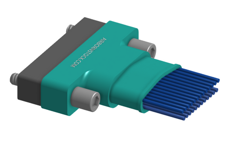 NM-262-025-261-JCAA - Nano-miniature D-shaped I/O connector, 2 rows of 25 contacts, and turning jackscrew attachment hardware.