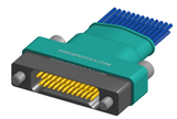 NM-265-025-261-JCAA - Nano-miniature D-shaped I/O connector, 2 rows of 25 contacts, and turning jackscrew attachment hardware.