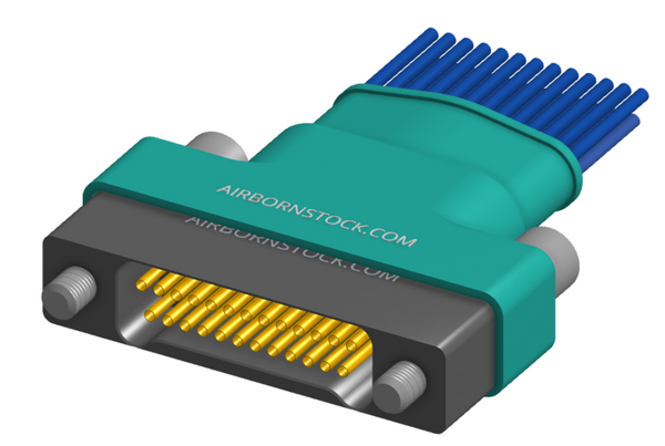 NM-265-025-261-JCAA - Nano-miniature D-shaped I/O connector, 2 rows of 25 contacts, and turning jackscrew attachment hardware.